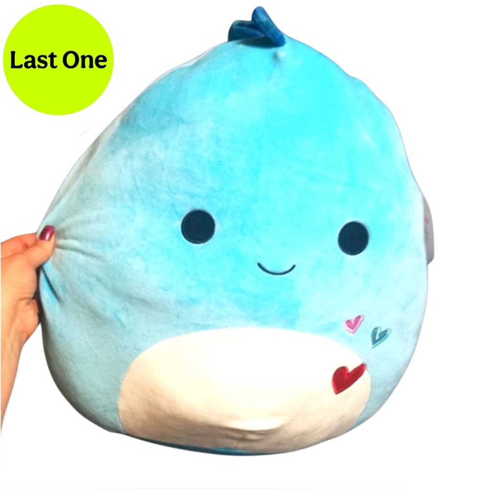 💜 🌟LARGE 16”🌟 Blue Dinosaur Special Valentine Edition Squishmallow Ben